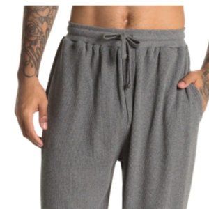 NWT Unsimply Stitched Men's Large Light Grey WAFFLE Knit Lounge Joggers